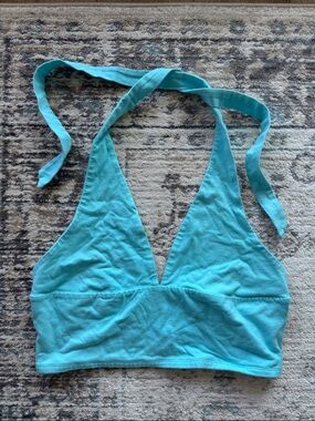 Garage Turquoise Halter Bandeau Bralette